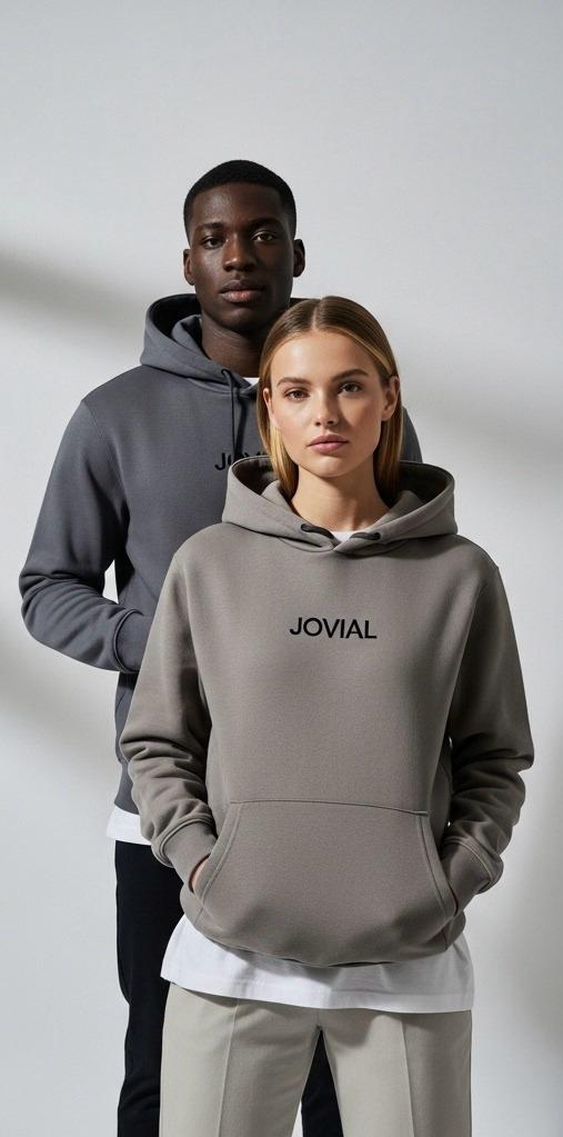 JOVIAL Unisex Fleece Hoodie – Premium Minimal Streetwear