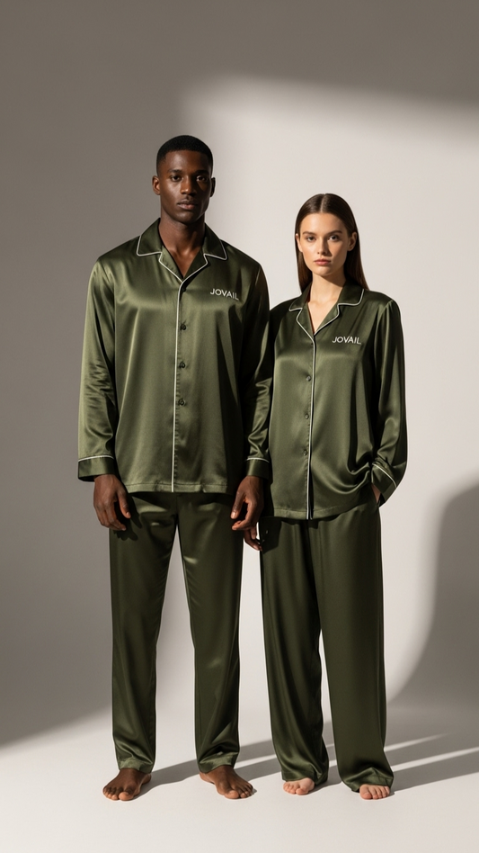 Luxe Olive Green Modal Nightwear Set for Men – Jovail