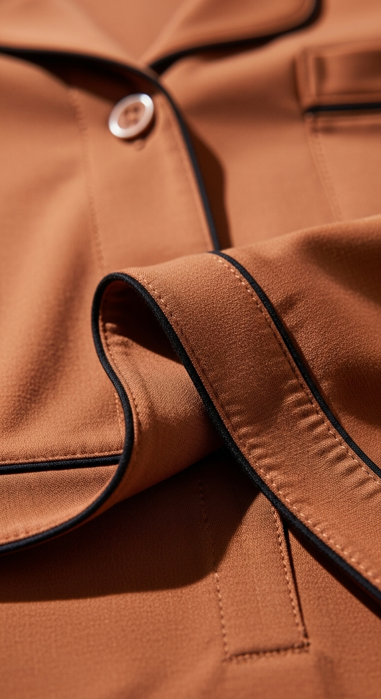 JOVAIL Men’s Nightwear Set – Burnt Sienna | Premium Cotton Lounge Co-Ord