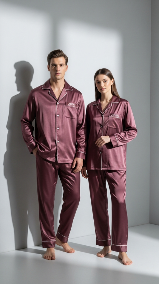 Luxe Crimson Burgundy Modal Lounge Set for Men – Jovail