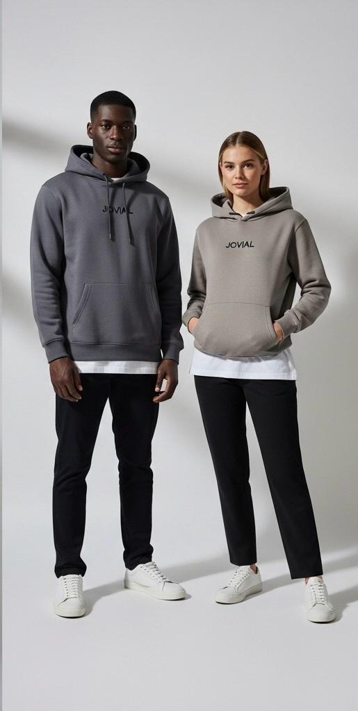 JOVIAL Unisex Fleece Hoodie – Premium Minimal Streetwear