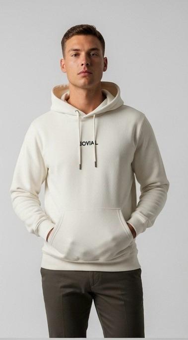 JOVIAL Classic Cream Premium Hoodie – Minimal Luxe Edition