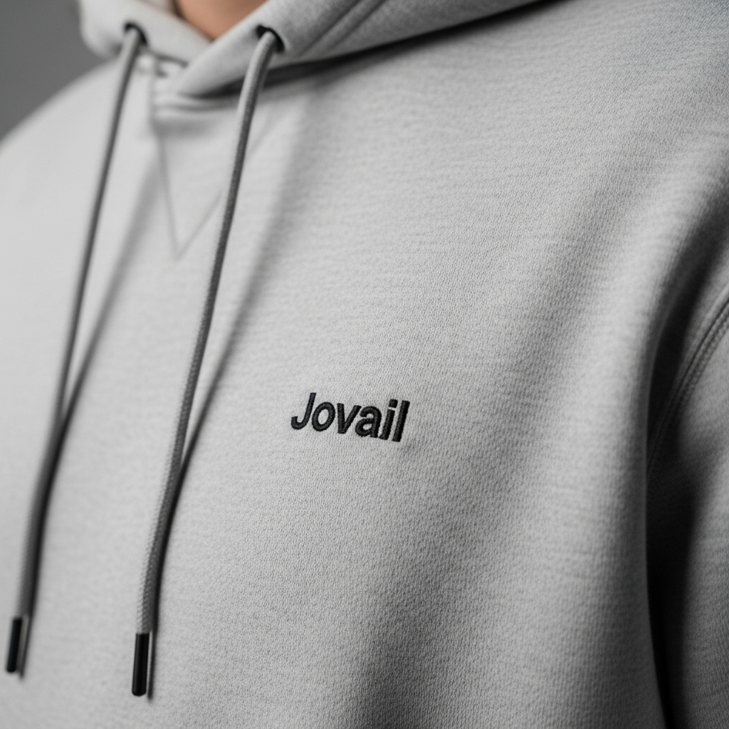 JOVAIL Men’s Minimalist Hoodie – Light Gray