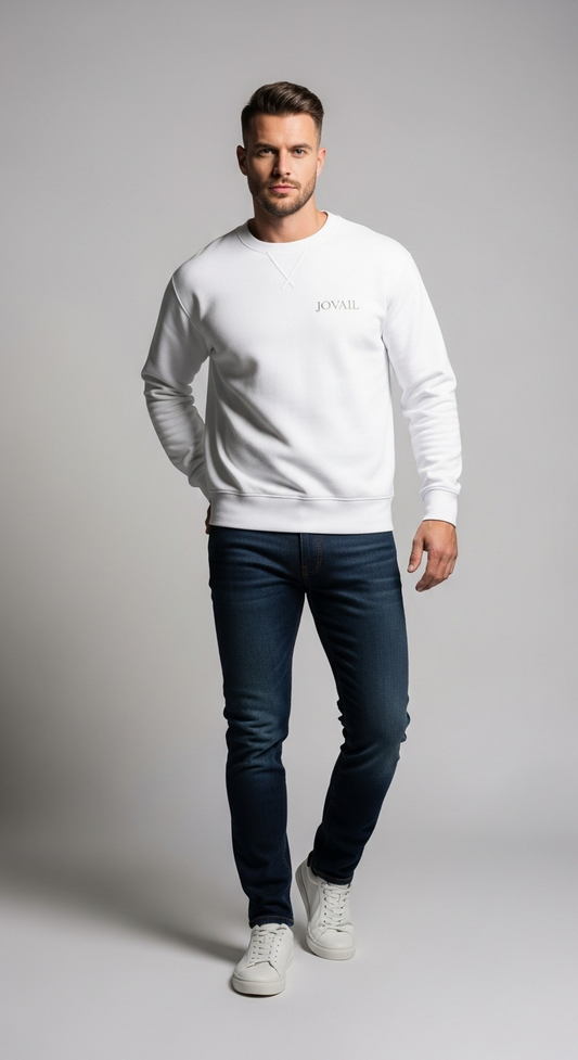 JOVAIL Men’s Sweatshirt – Arctic Cloud White